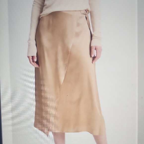 Vince Silk Draped D-Ring Wrap Skirt Size 12 $395 - Picture 1 of 5